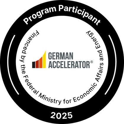 German Accelerator – Program Participant 2025, finanziert vom Bundesministerium für Wirtschaft und Energie